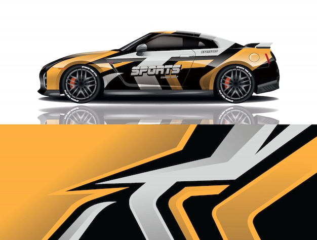 Sportwagen aufkleber wrap illustration