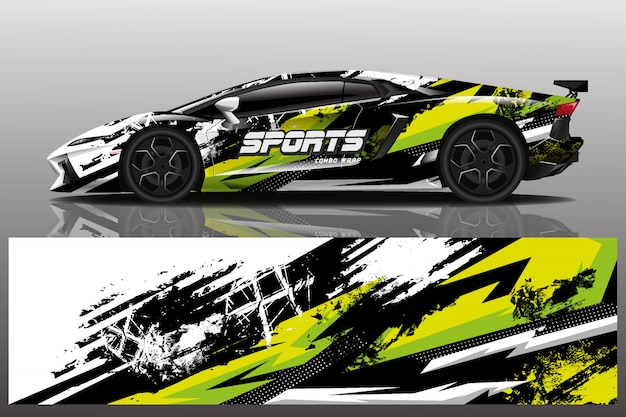 Sportwagen aufkleber wrap illustration