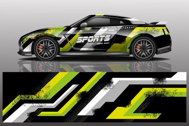 Sportwagen Aufkleber Wrap Illustration