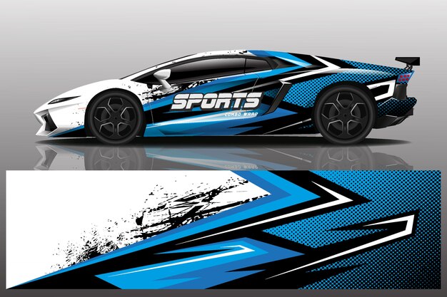 Sportwagen aufkleber wrap illustration