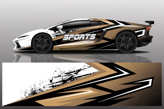 Sportwagen aufkleber wrap illustration