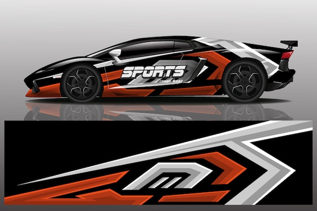 Sportwagen Aufkleber Wrap Illustration