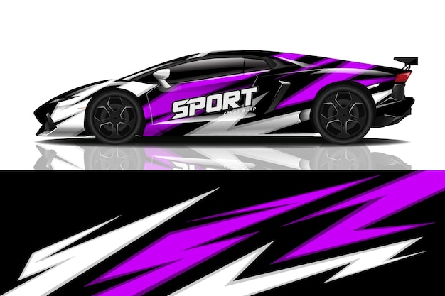 Sportwagen wrap aufkleber design