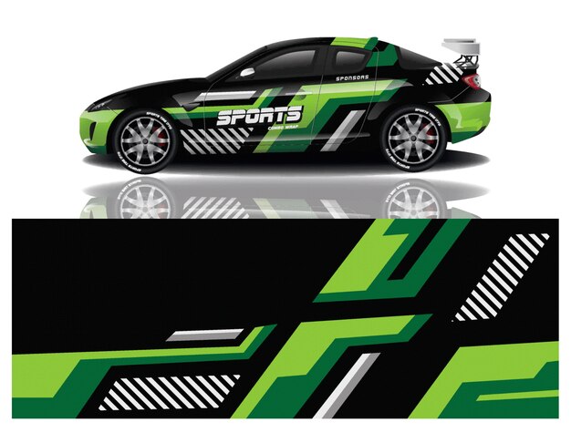 Sportwagen wrapping aufkleber design