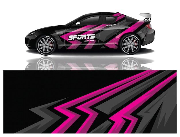 Sportwagen wrapping aufkleber design