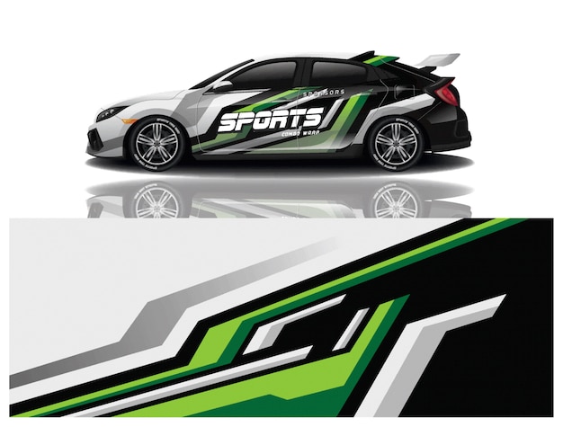 Sportwagen wrapping aufkleber design