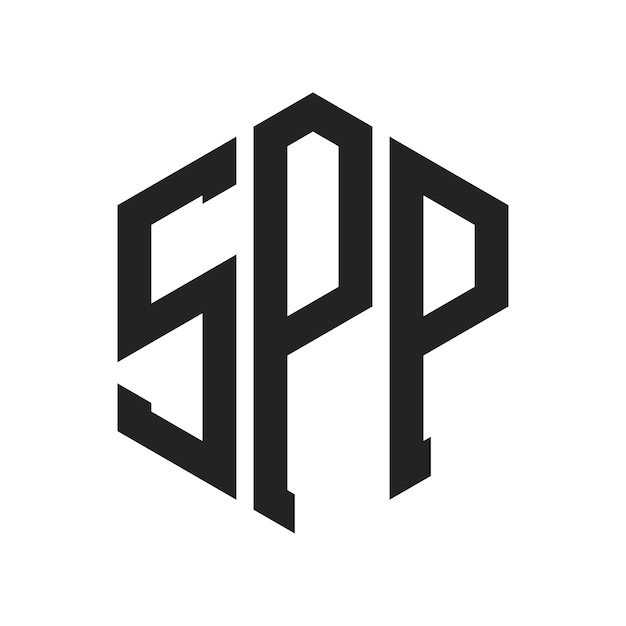 SPP-Logo-Design Anfangsbuchstaben SPP-Monogramm-Logo in sechseckiger Form