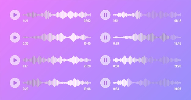 Sprach-Audio-Nachricht transparente Sprachblasen SMS-Textrahmen soziale Medien Chat oder Messaging-App