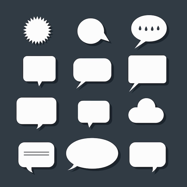 Sprachblasen-Symbol Flachvektor-Illustrationssatz von Dialogfeldern