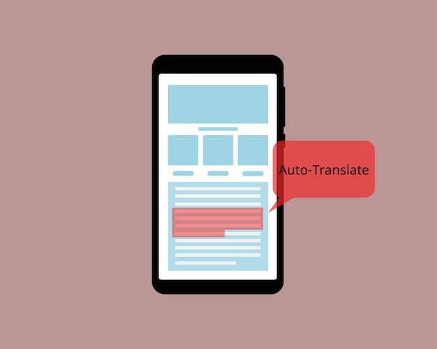 Sprachen auf Webseitenvektor automatisch übersetzen