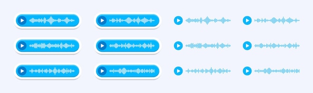 Vektor sprachnachrichten eingestellt sprachnachrichten mit schallwelle für social-media-chat