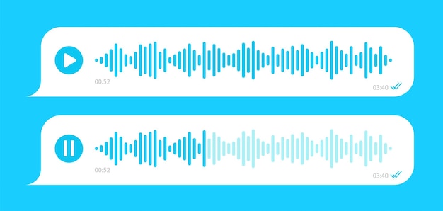 Sprachnachrichten-Ui-Schnittstellen-Bubble-Set