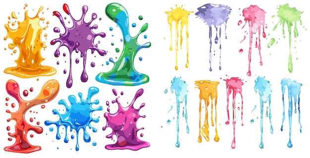 Sprayfarbe-blot-element farbige tintenflecken unordnung