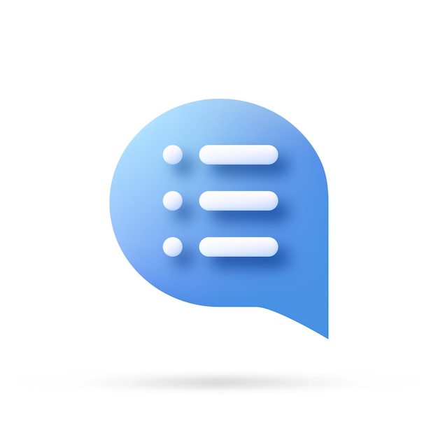Sprechblase 3D-Symbol Vektor-Illustration Kommunikationsdialogblase