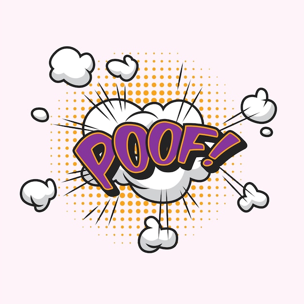 Sprechblase im Comic-Stil POOF auf Weiß