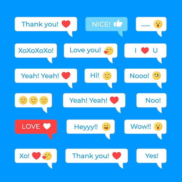 Sprechblasen mit Emojis