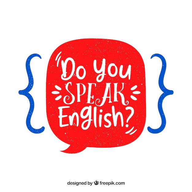 Sprechen sie englische frage mit hand gezeichnetem stil
