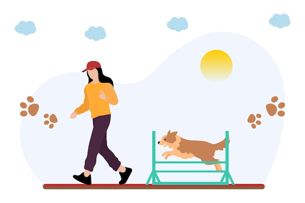 Springen über Hindernisse Vektor-Illustration