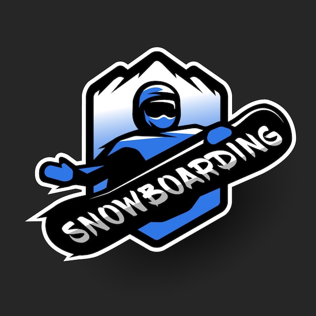 Springendes snowboarder-sportlogo