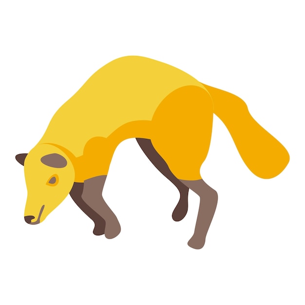 Springfuchs-Symbol Isometrische Darstellung des Springfuchs-Vektorsymbols für Webdesign isoliert auf weißem Hintergrund