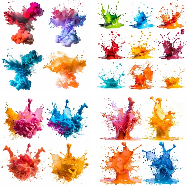 Spritzer, Fleckfleck, Spritzer, Explosion, Tinte, Regenbogen, Spray, Rauch, lebendige Kreativität, Aquarellfarbe, Farbe