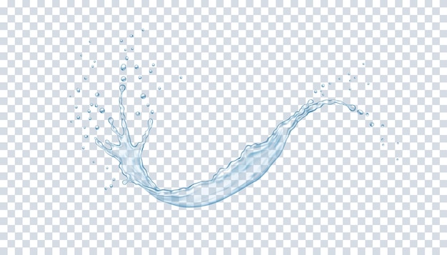 Spritzwasser mit Tröpfchen realistische Vektorillustration