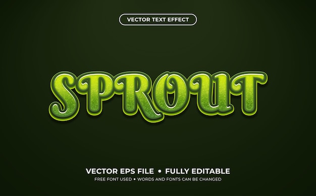 Sprout bearbeitbarer vektortexteffekt.