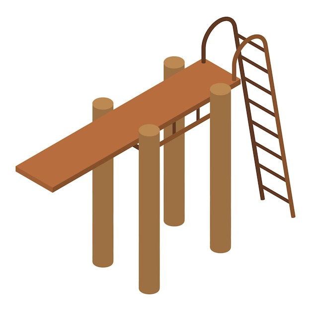 Sprungbrett-Symbol Isometrische Darstellung des Sprungbrett-Vektorsymbols für Webdesign isoliert auf weißem Hintergrund