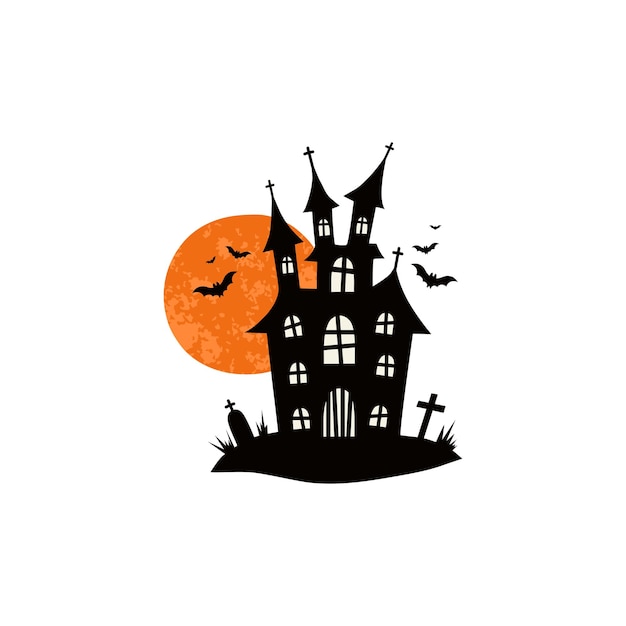 Spukhäuser für halloween-schlösser mit monstern schwarze haussiebe vektorillustration für kinder