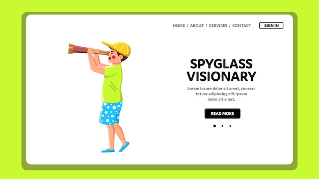 Spyglass visionärer vektor