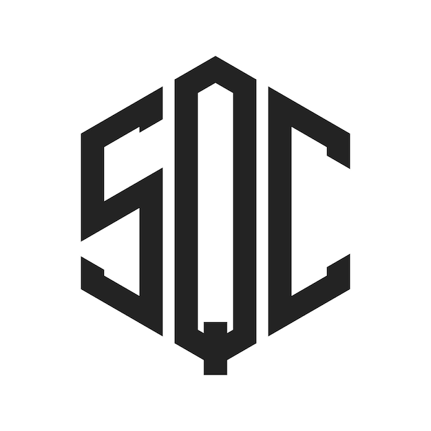 SQC Logo Design Initial Letter SQC Monogram Logo mit Hexagonform
