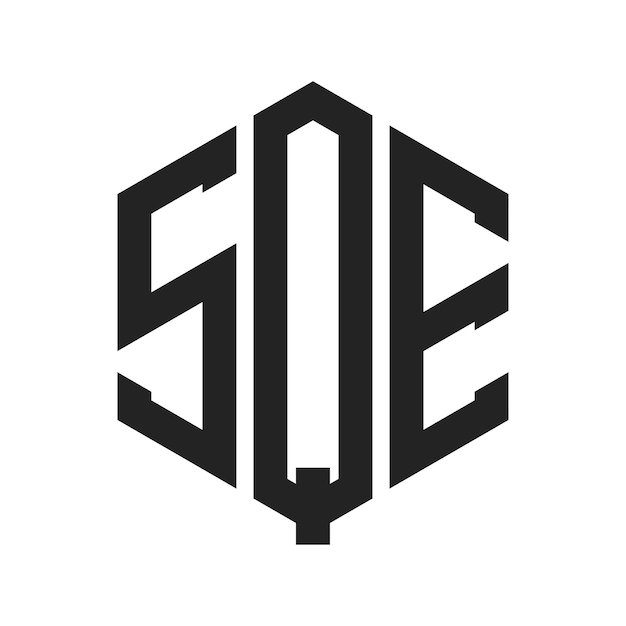 SQE Logo Design Initial Letter SQE Monogram Logo mit Hexagonform