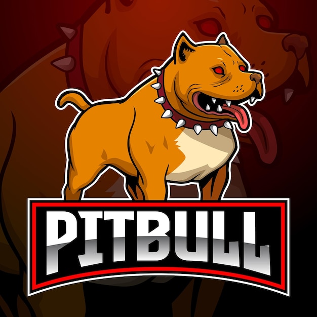 Vektor squad logo pitbull hundemaskottchen