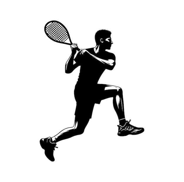 Vektor squash-spieler silhouette-vektorillustration