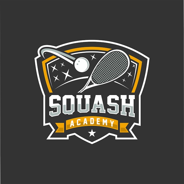 Squash-sport-emblem logo template design