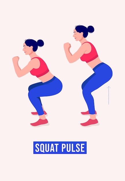 Squat pulse übung frauentraining fitness aerobic und übungen