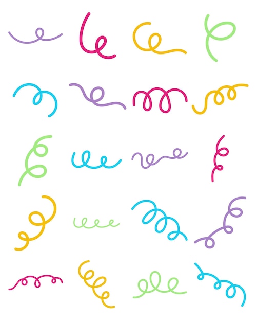 Vektor squiggle line-elemente-satz