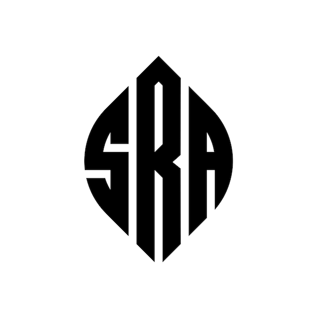 Vektor sra kreisbuchstaben-logo-design mit kreis- und ellipseform sra ellipse-buchstaben mit typografischem stil die drei initialen bilden ein kreis-logo sra kreise-emblem abstract monogramm buchstaben-marke vektor