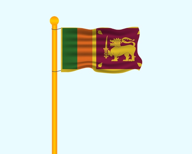 Sri lanka nationalflagge winkt mit realistischem vektor, flagge sri lankas