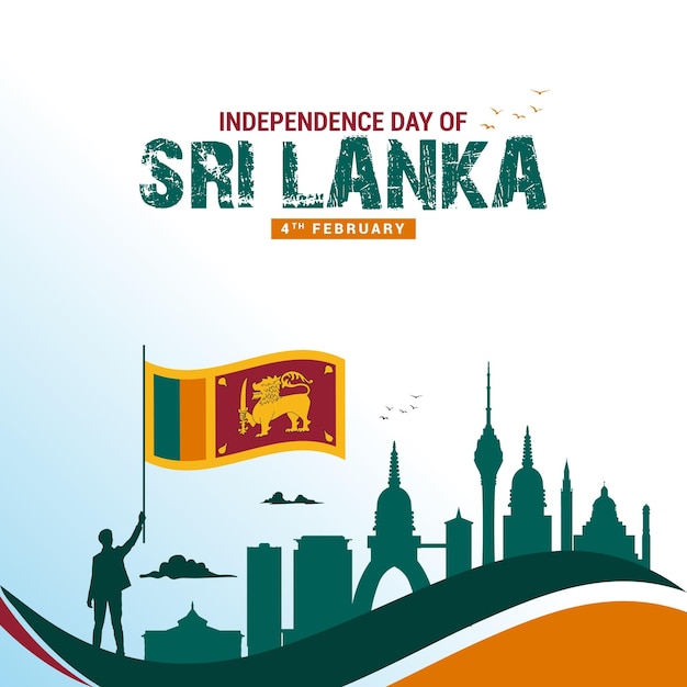 Vektor sri lankas unabhängigkeitstag sri lanka day verteidigungskonzeptvorlage für hintergrundbannerkarte