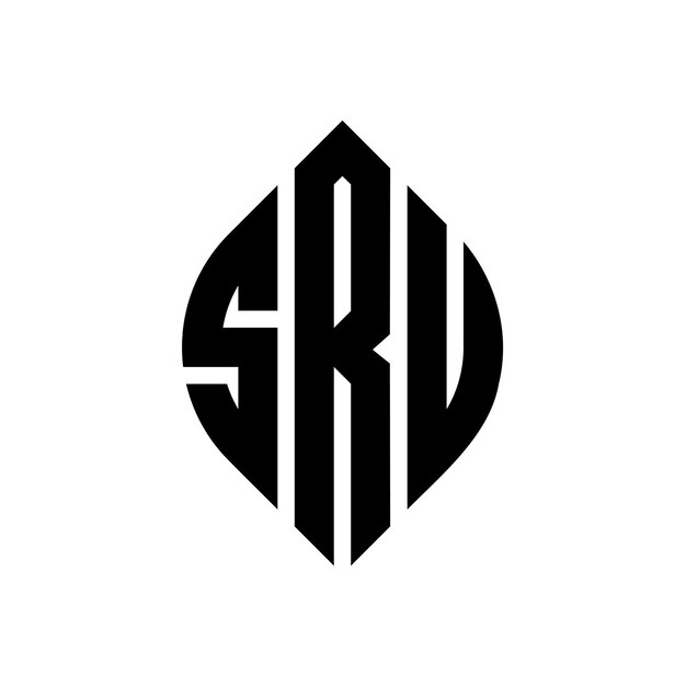 Vektor sru kreisbuchstaben-logo-design mit kreis- und ellipseform sru ellipse-buchstaben mit typografischem stil die drei initialen bilden ein kreis-logo sru kreise-emblem abstract monogramm buchstaben-marke vektor