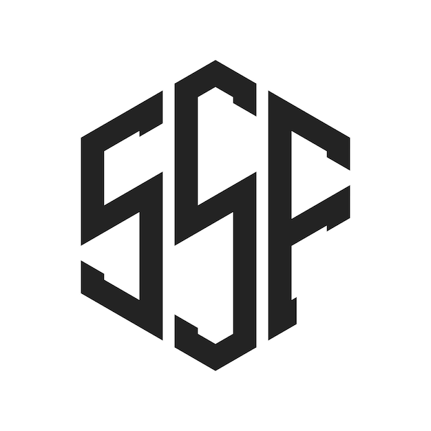 SSF-Logo-Design Anfangsbuchstaben SSF-Monogramm-Logo in sechseckiger Form
