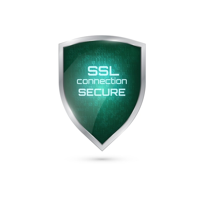 SSL-Verbindung sicher Realistisches Symbol mit Binärcode Vector conceptxA