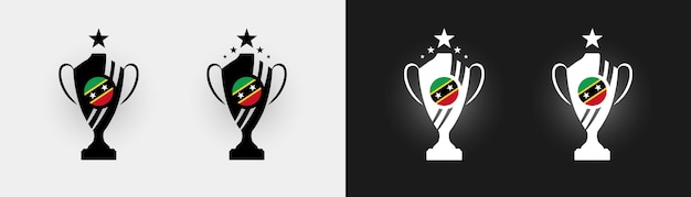 St. kitts und nevis flag trophy vector illustration