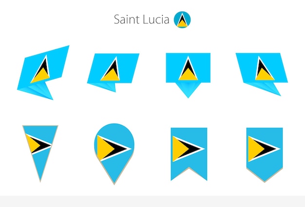 St. Lucia Nationalflaggensammlung acht Versionen von St. Lucia Vektorflaggen