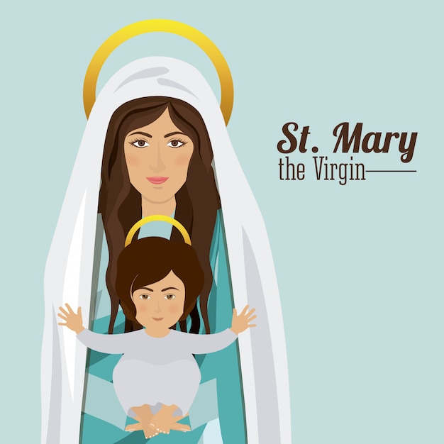St mary die jungfrau, die baby jesus hält