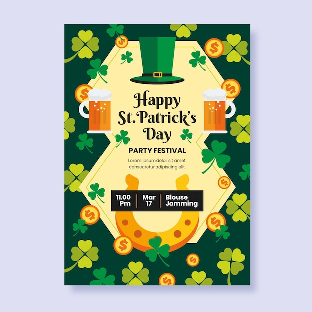 St. patrick day flyer vorlage