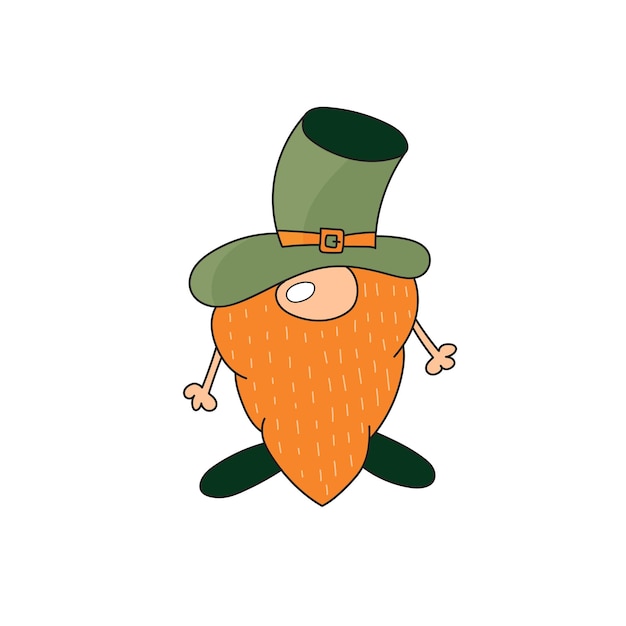 St. patrick day - irischer gnom. cartoon-vektor-kobold-farbillustration für karten, dekor, hemddesign, einladung in die kneipe.