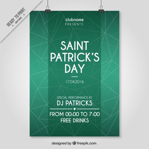 St. patrick day polygon-party-plakat