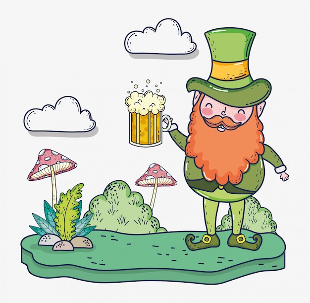 St patrick mann mit bierglas